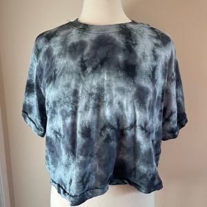 Women’s Be You Tie Dye Cropped T-Shirt, Black/Grey, Size L